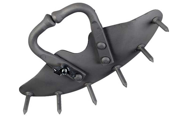 Spiked metal device designed to be attached to an animal's muzzle.